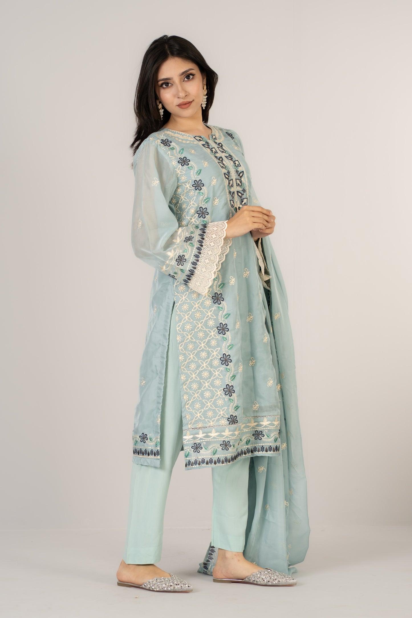 Pastel Blue Elegent 3 Pcs Set