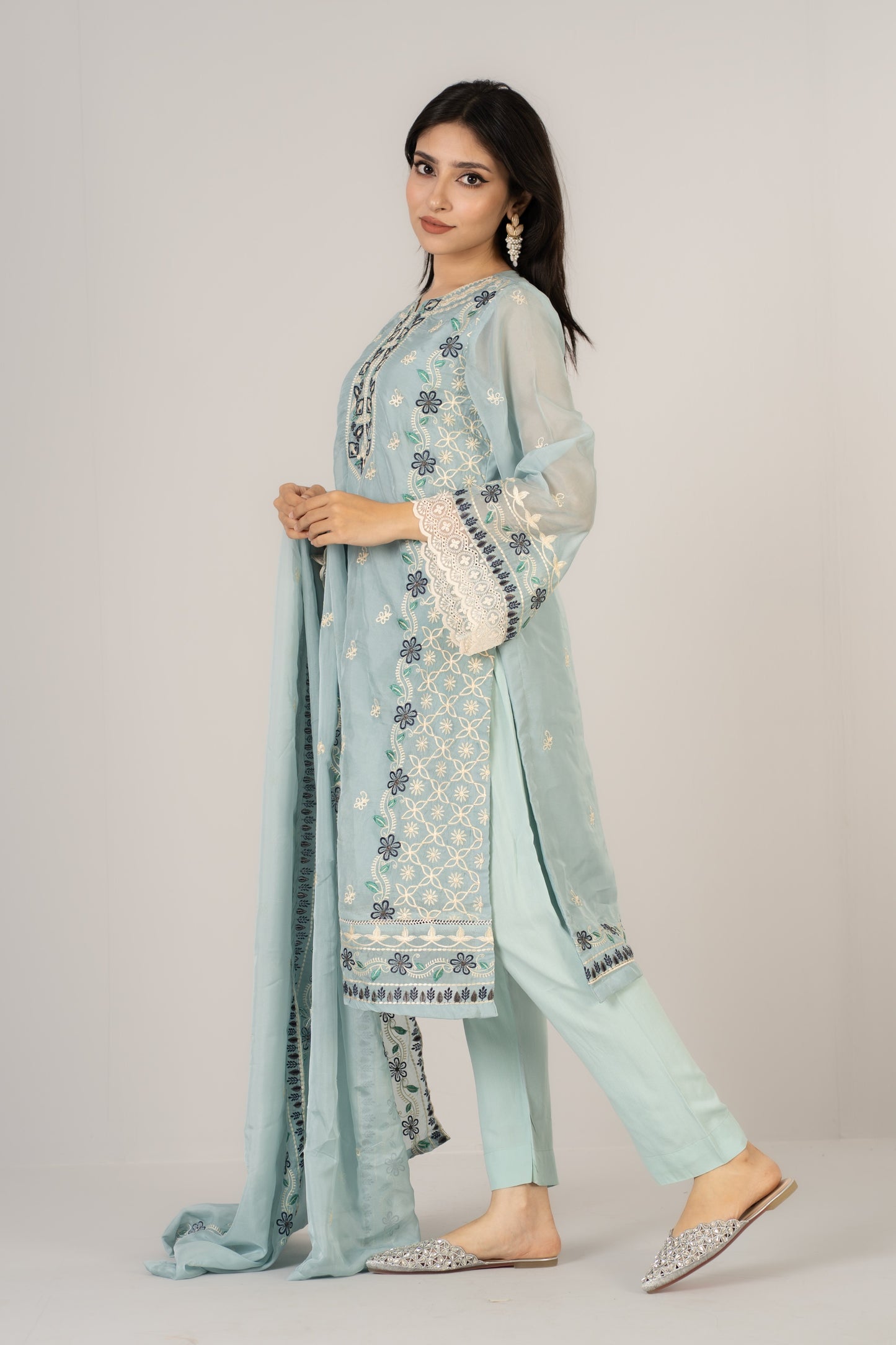 Pastel Blue Elegent 3 Pcs Set