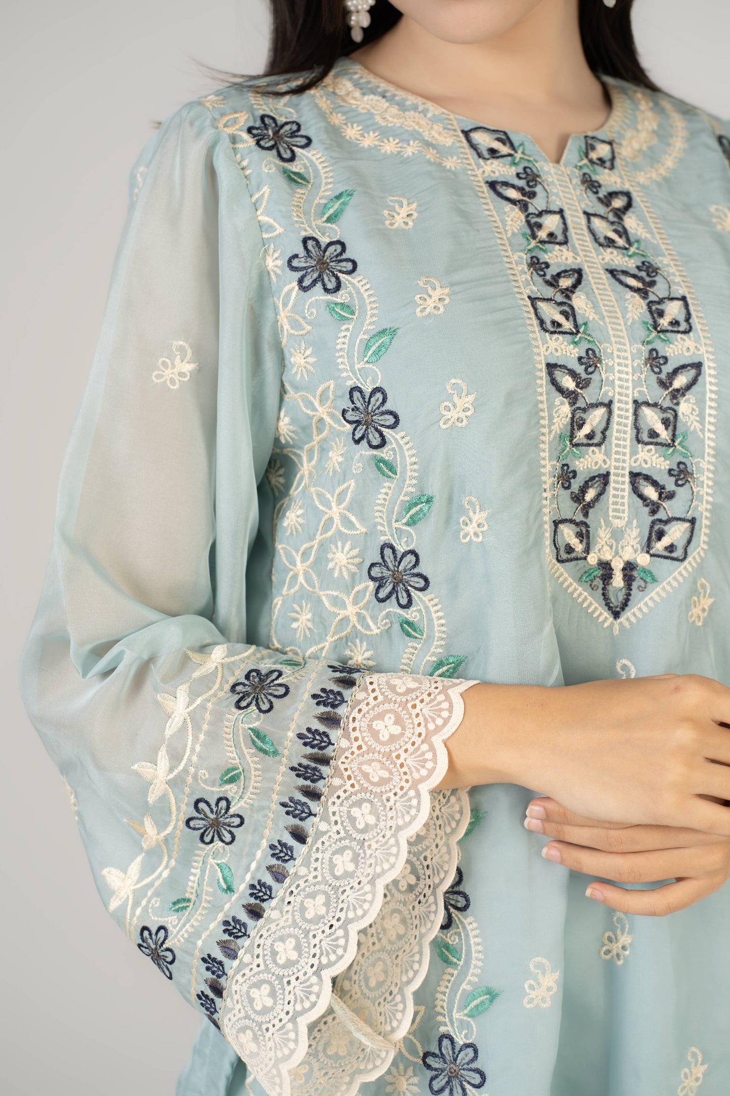 Pastel Blue Elegent 3 Pcs Set