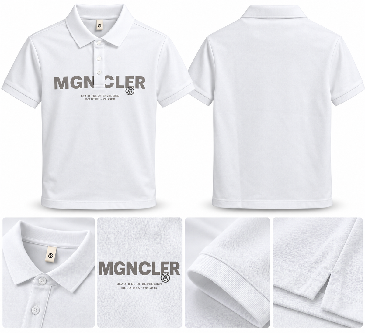 Premium MGNCLER Polo Shirt – White