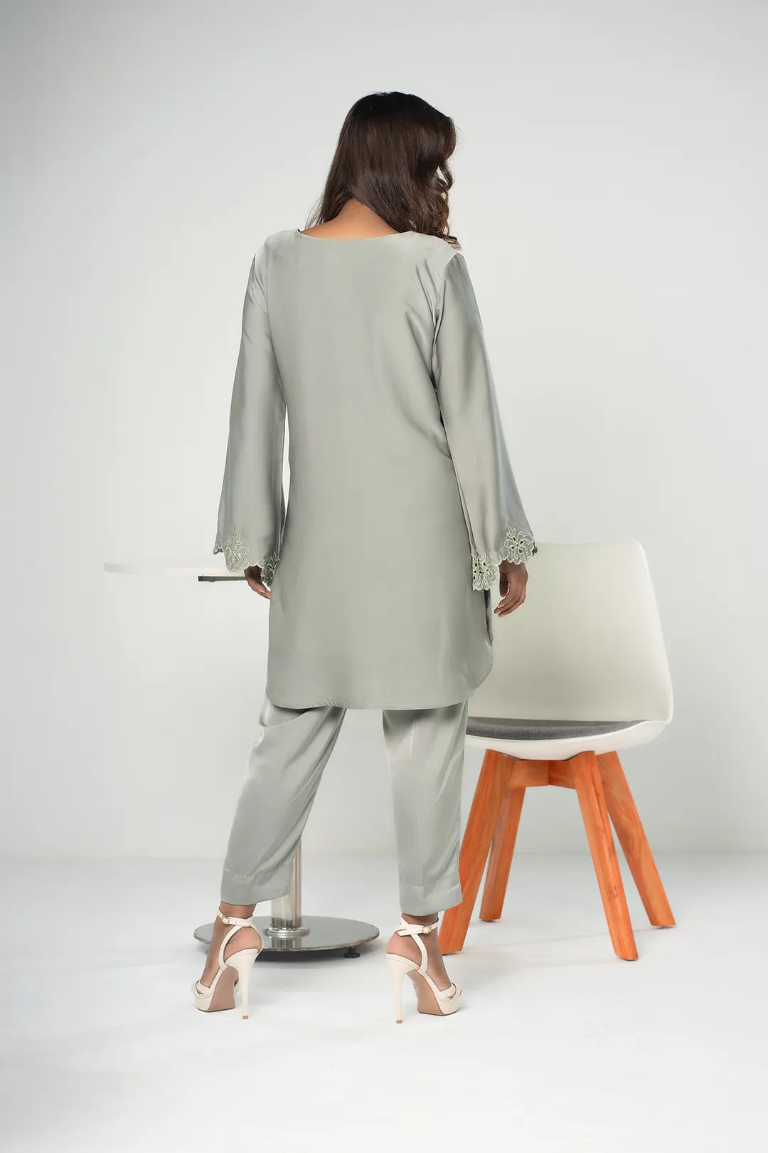 Embroidered Co-Ord Set (Olive)