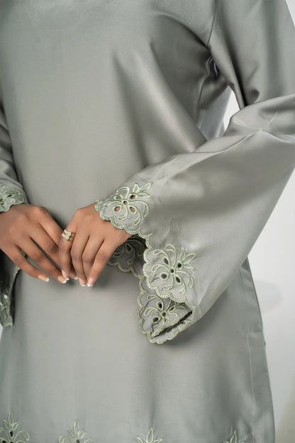 Embroidered Co-Ord Set (Olive)