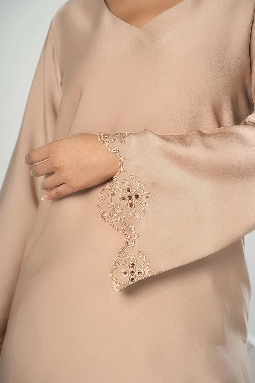 Embroidered Co-Ord Set (Beige)