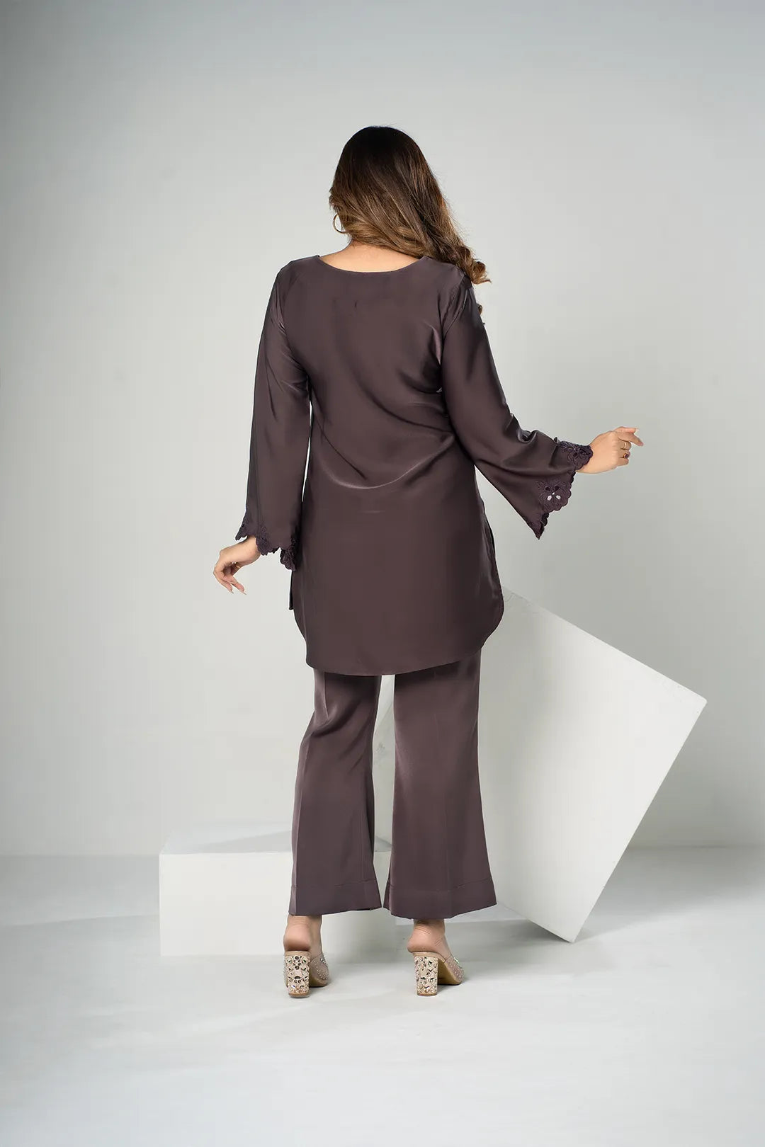 Embroidered Co-Ord Set (Coffee)