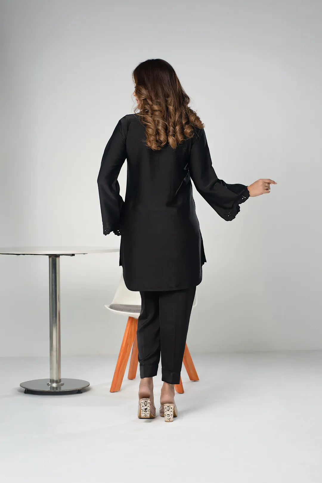 Embroidered Co-Ord Set (Black)