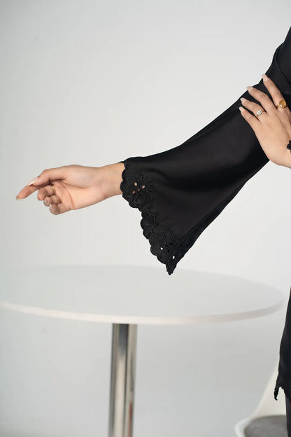 Embroidered Co-Ord Set (Black)