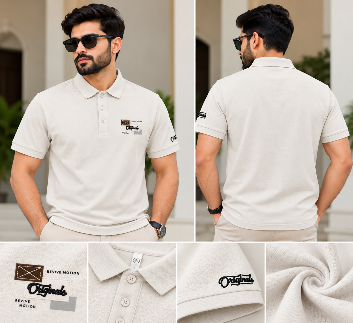 Premium White Polo Shirt – Original Detail
