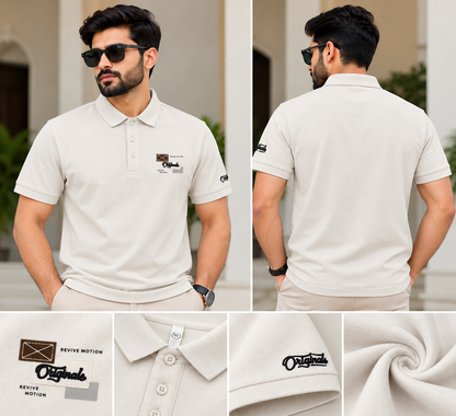 Premium White Polo Shirt – Original Detail