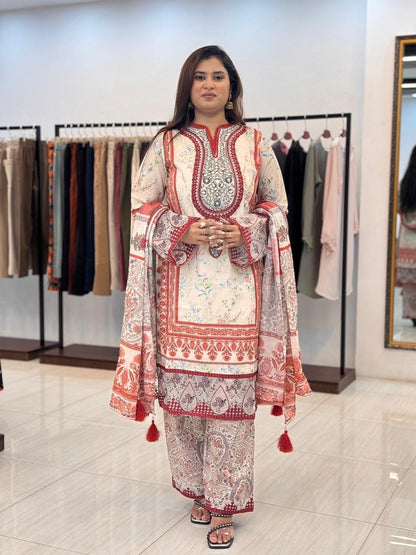 Diva Embroidered with printed Piece Lawn Suits