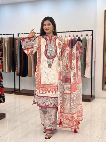 Diva Embroidered with printed Piece Lawn Suits