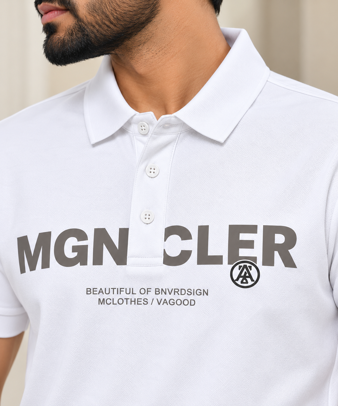 Premium MGNCLER Polo Shirt – White