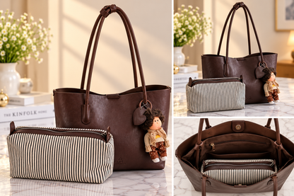 Premium Chocolate Brown Tote Bag Set