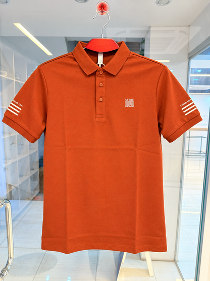 Premium Men’s Polo Shirt – Rust Orange