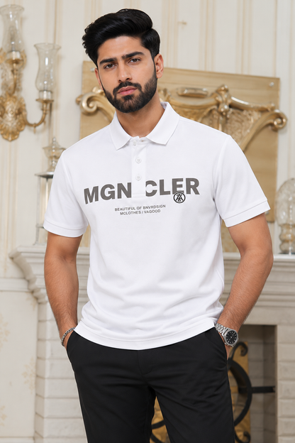 Premium MGNCLER Polo Shirt – White