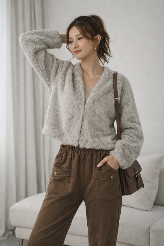 Soft Faux Fur Cropped Jacket