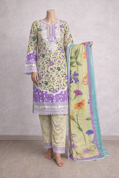 Elegant Embroidered Lawn 3-Piece Suits – A Perfect Blend of Comfort & Style