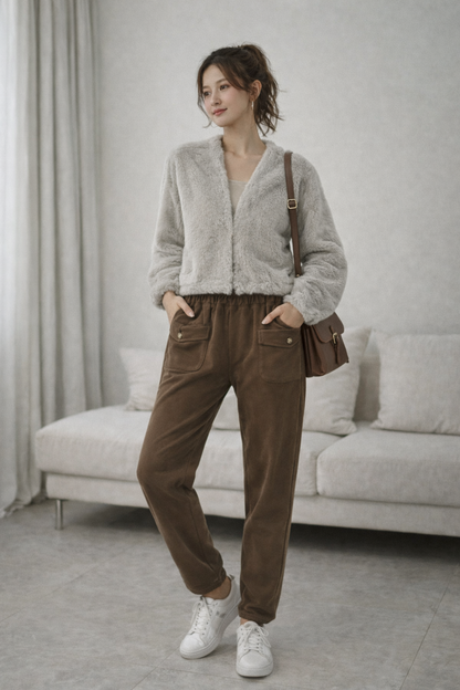 Soft Faux Fur Cropped Jacket