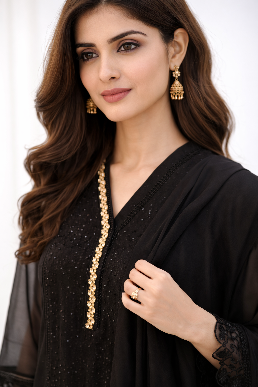 Elegant Black Organza 3-Piece Suit