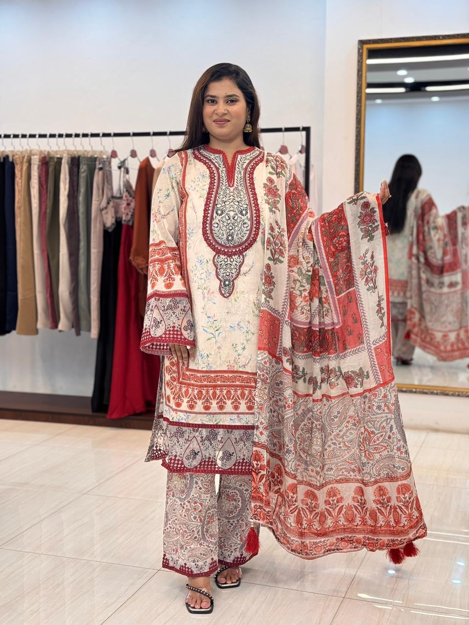 Diva Embroidered with printed Piece Lawn Suits