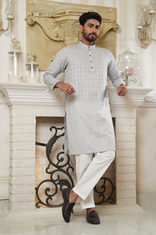 Slim Fit Cotton Semi-Formal Panjabi