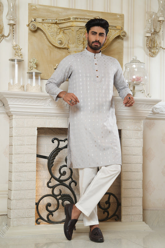 Slim Fit Cotton Semi-Formal Panjabi