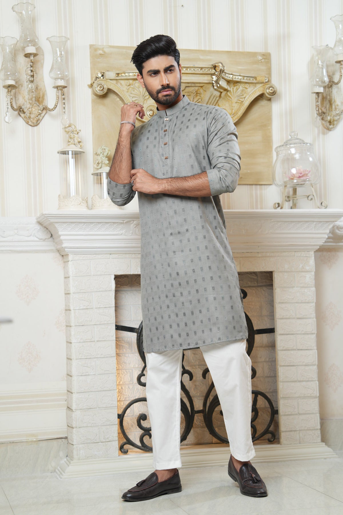Slim Fit Cotton Semi-Formal Panjabi