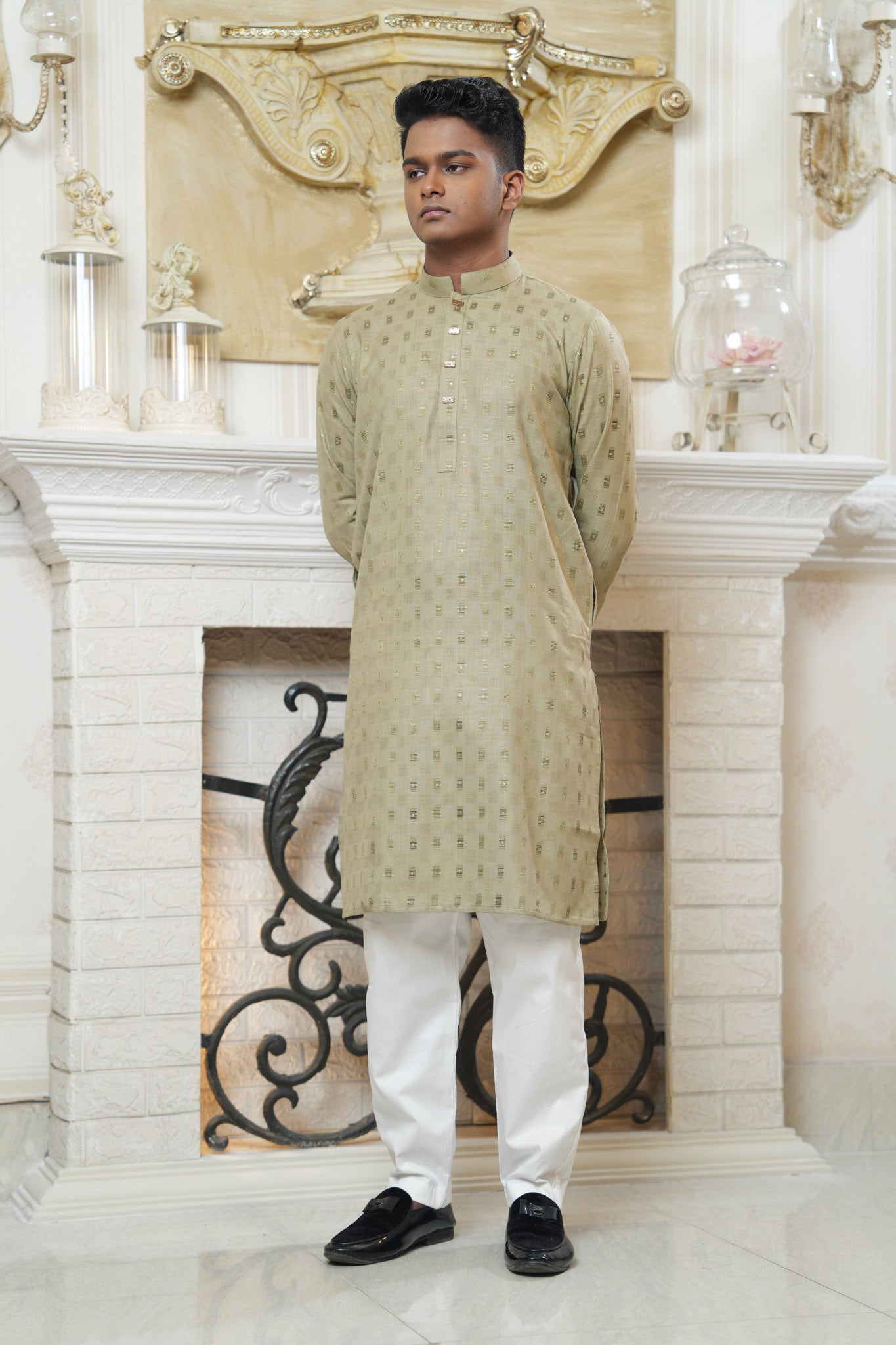 Slim Fit Cotton Semi-Formal Panjabi