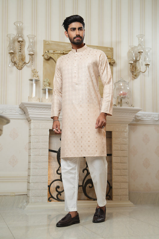 Slim Fit Cotton Semi-Formal Panjabi