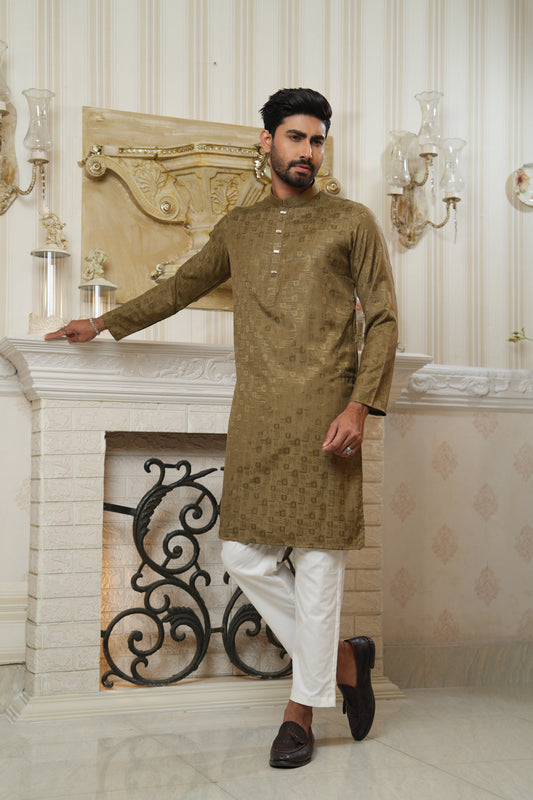 Slim Fit Cotton Semi-Formal Panjabi