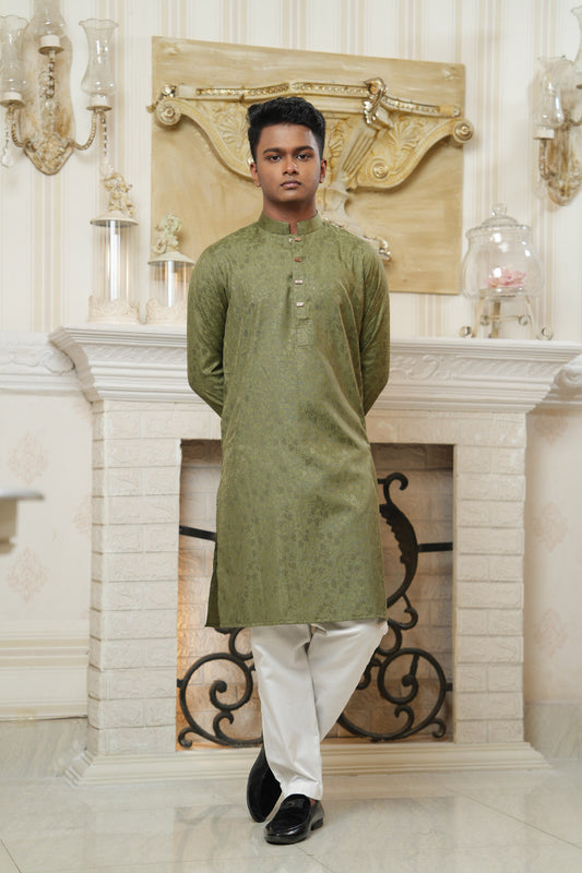Sequence Jacquard Panjabi Slim Fit