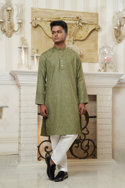 Sequence Jacquard Panjabi Slim Fit
