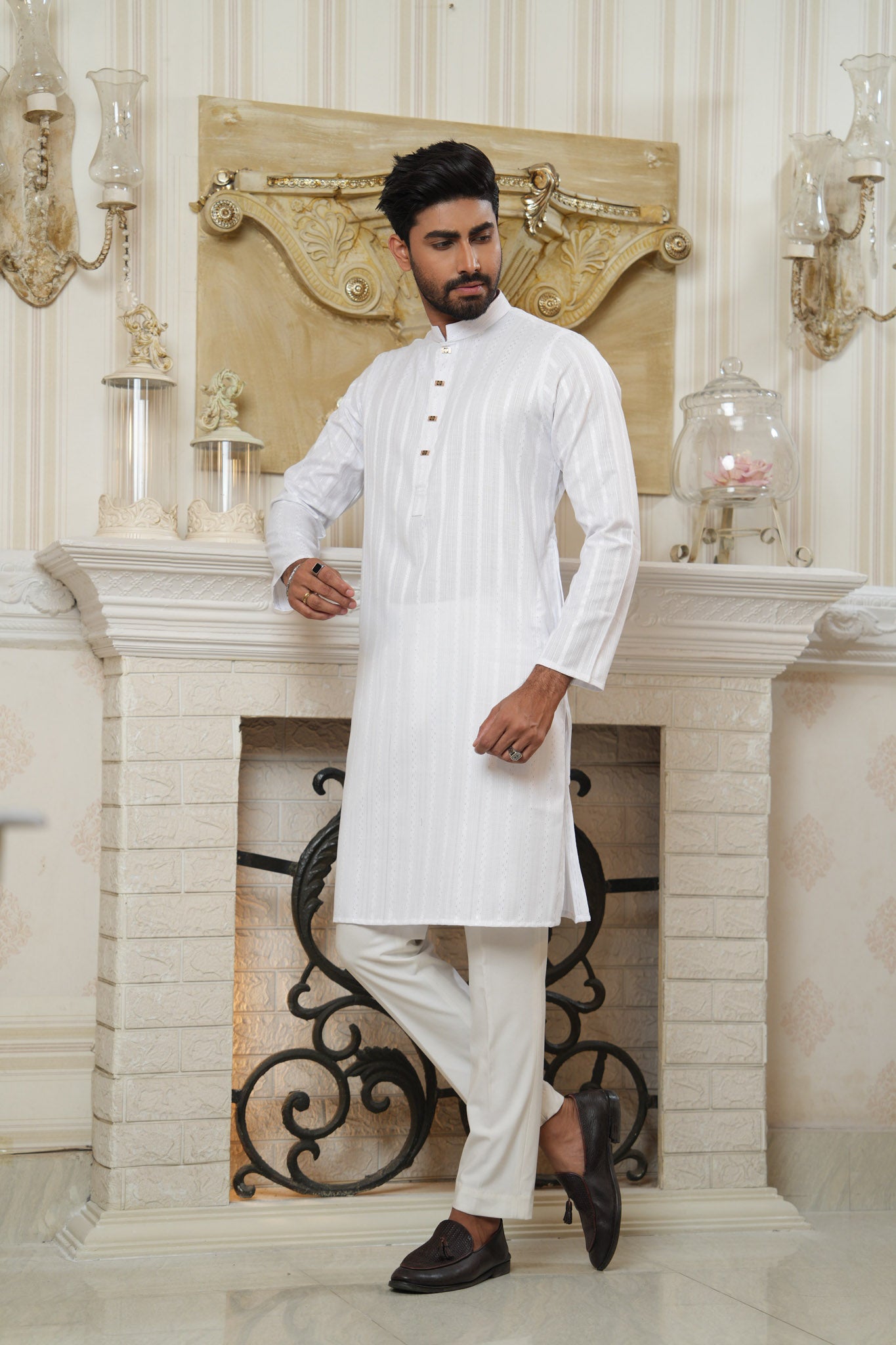 Sequence Jacquard Panjabi Slim Fit