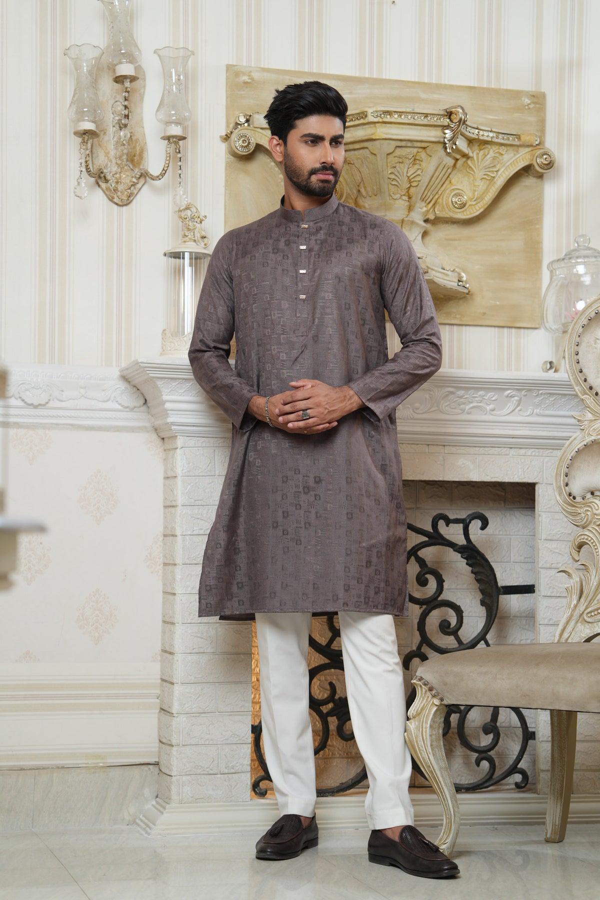Slim Fit Cotton Semi-Formal Panjabi