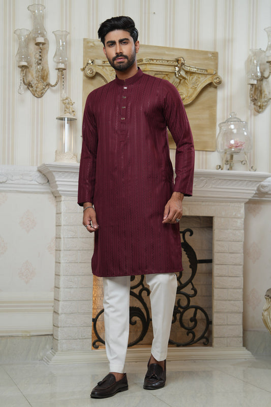 Sequence Jacquard Panjabi Slim Fit