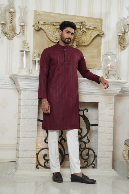 Sequence Jacquard Panjabi Slim Fit