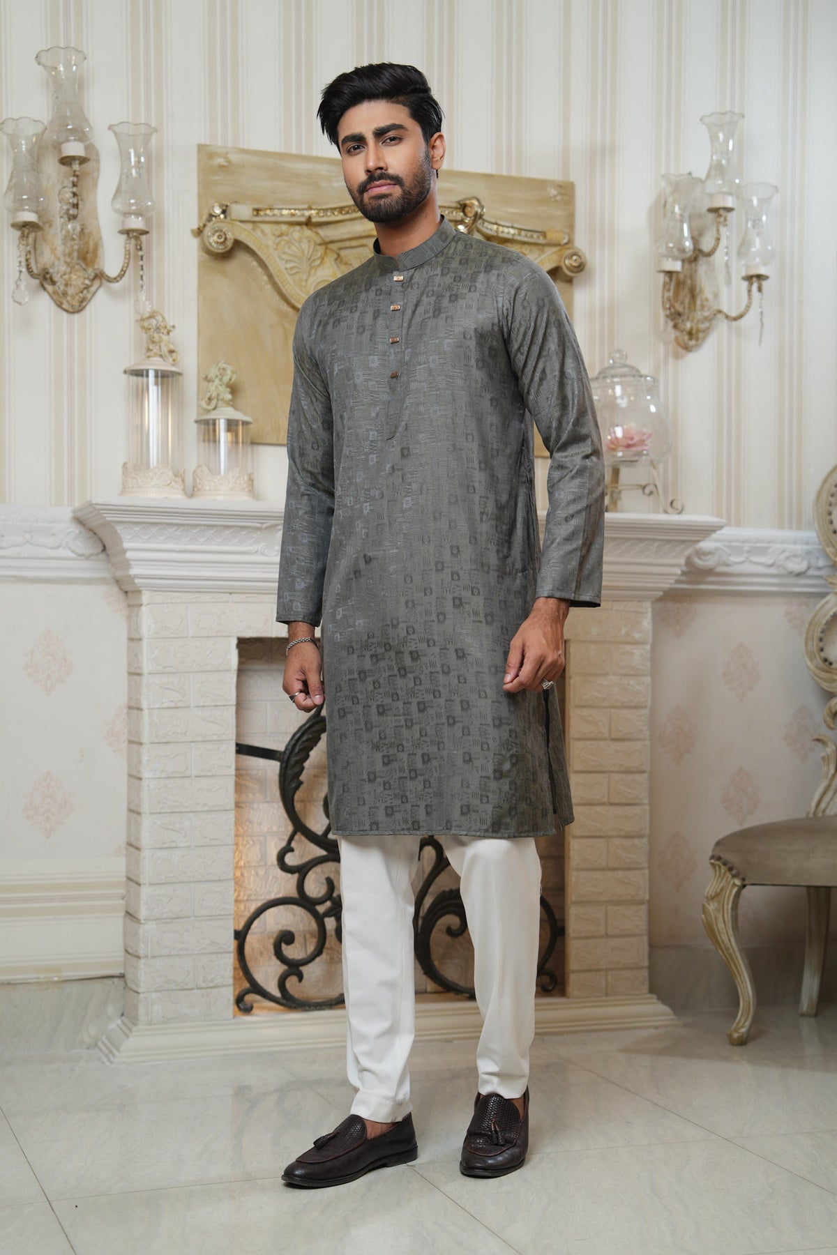 Slim Fit Cotton Semi-Formal Panjabi