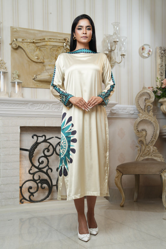 Printed Long Silk Outfit