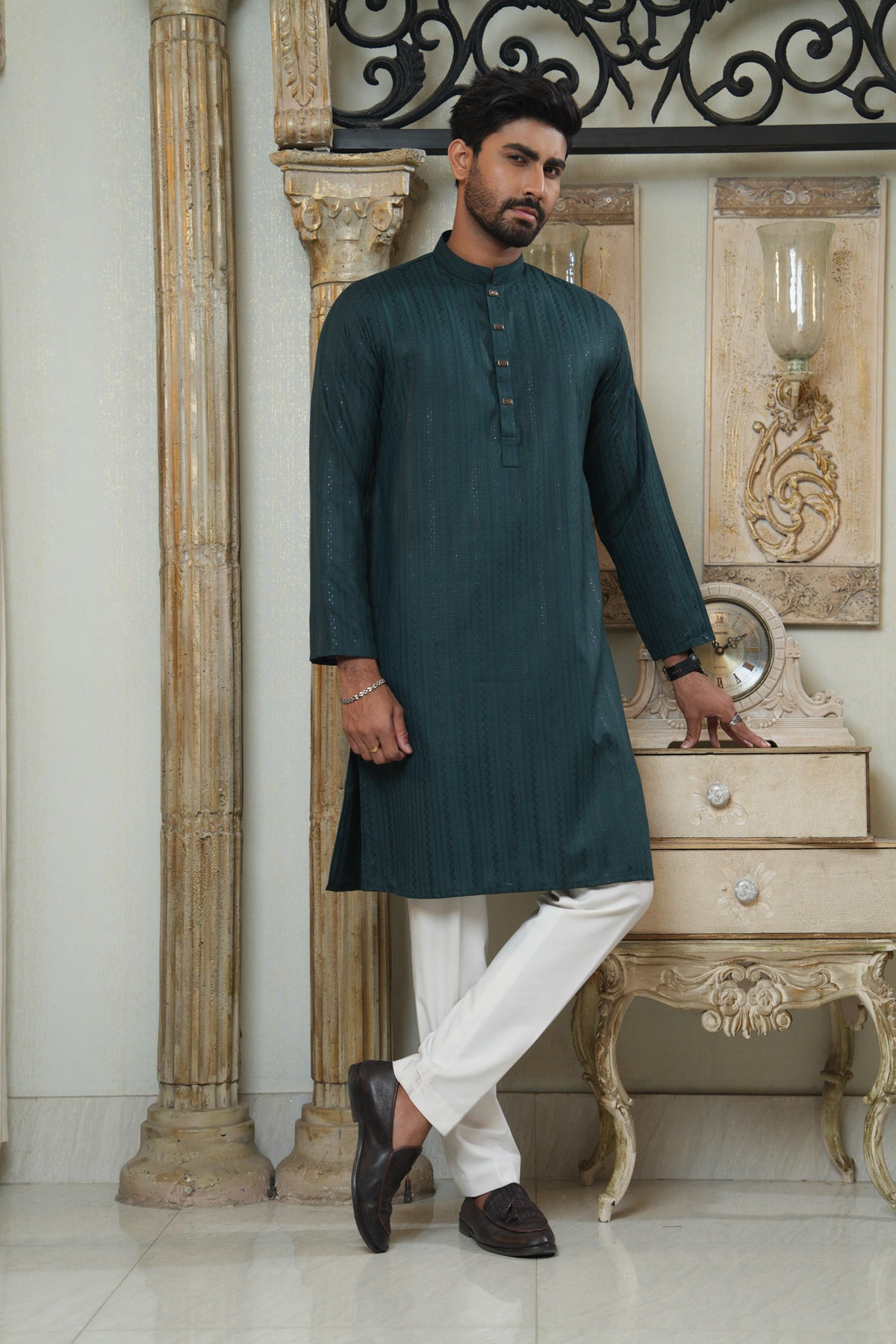 Sequence Jacquard Panjabi Slim Fit