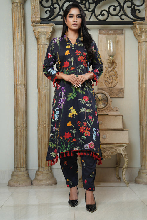 2 - Piece Printed Flower