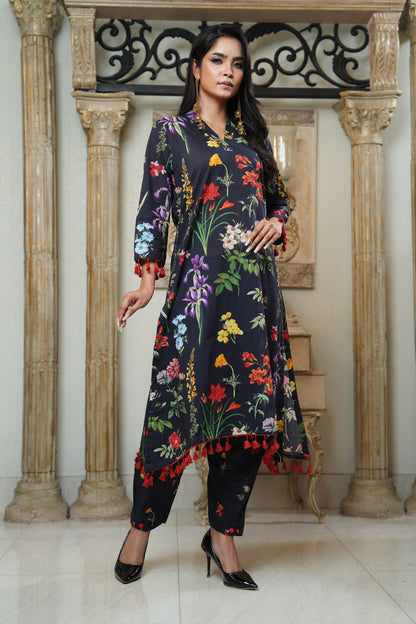 2 - Piece Printed Flower