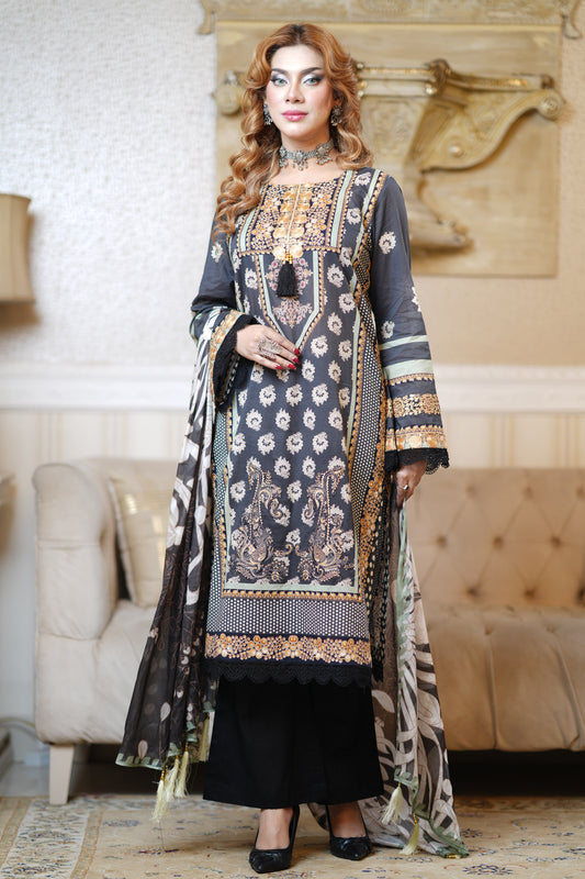 3 Piece - Printed Lawn Suit