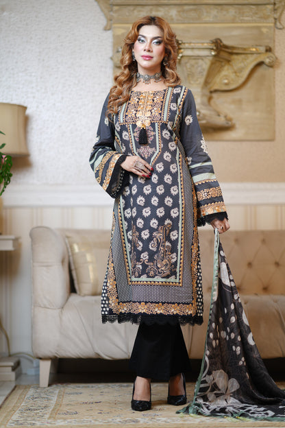 3 Piece - Printed Lawn Suit