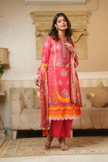 3 Piece - Printed Lawn Suit
