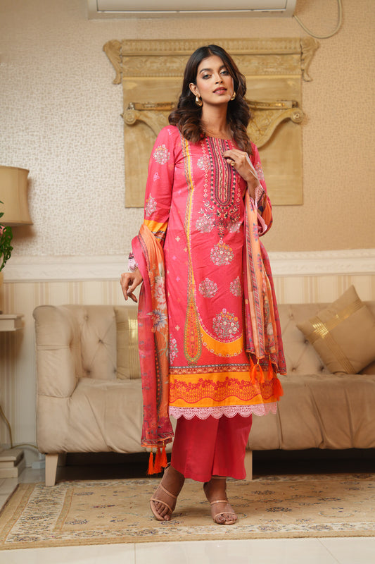 3 Piece - Printed Lawn Suit