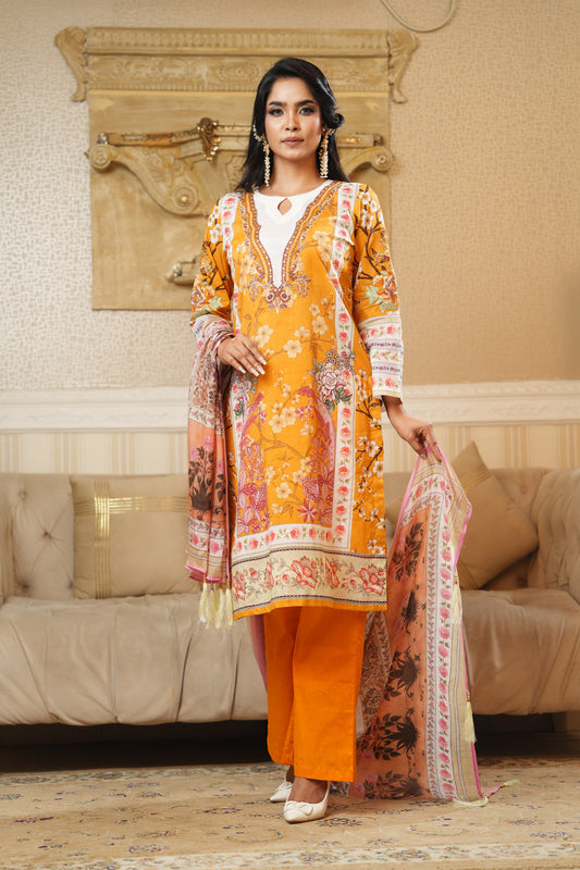 3 Piece - Printed Lawn Suit