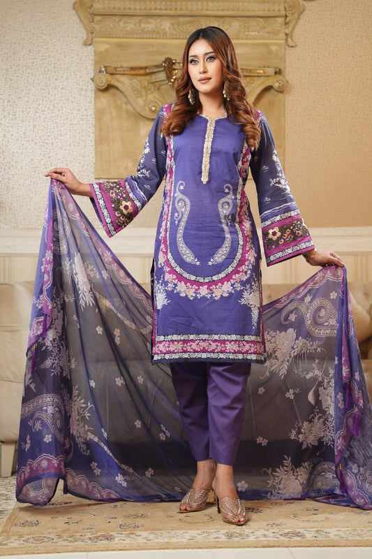 3 Piece - Printed Lawn Suit