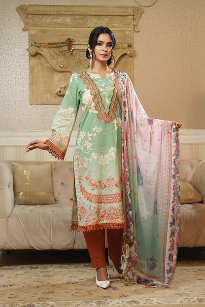 3 Piece - Printed Lawn Suit