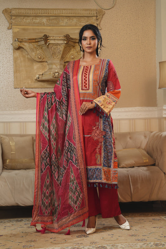 3 Piece - Printed Lawn Suit