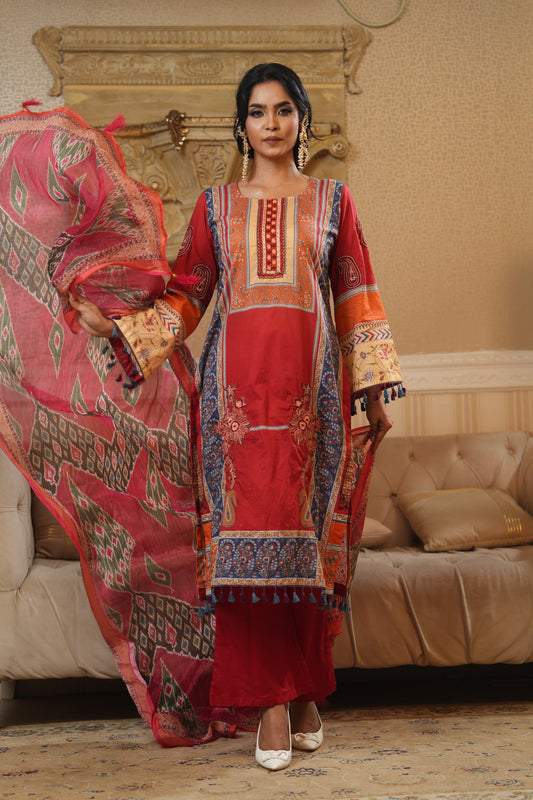 3 Piece - Printed Lawn Suit