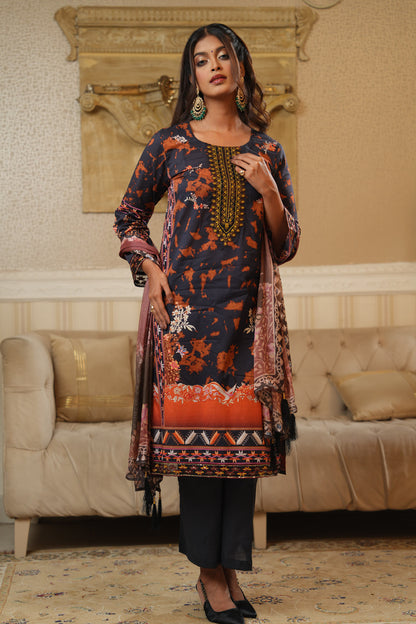 3 Piece - Printed Lawn Suit